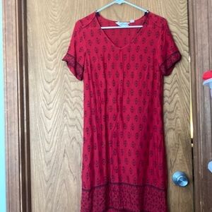 H&M cute long light floral red and black dress great condition size 4